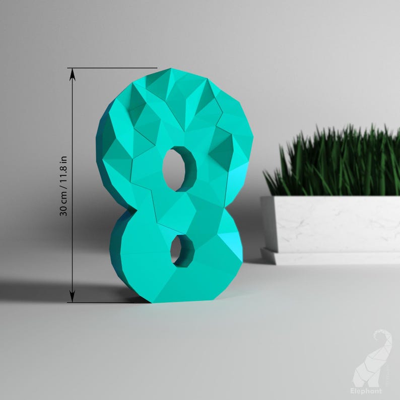 Papercraft Numbers 3D Papercraft Numbers Template, Low Poly Number Template, 3d Paper ...