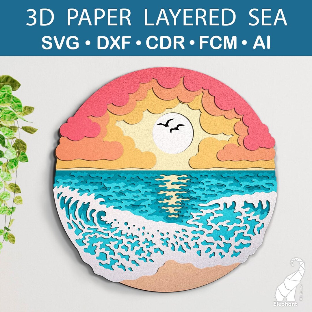 3D Layered Sea Svg Cut File, Round Layered Mandala Svg, Round Layered ...