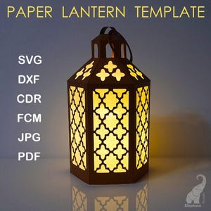 3D paper Lantern SVG cutting file for Cricut, paper Lantern template, paper lantern svg cut file, 3d lantern papercut, LED candle holder svg