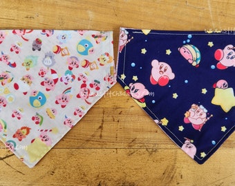 Video game Kirby pastel cute kawaii over the collar dog bandana