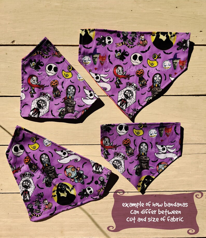 Nightmare before Christmas tim burton Spooksieboo Gothic Halloween over the collar Dog cat Bandana