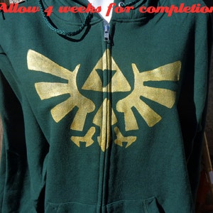 green Legend of Zelda zip up hoodie adult image 4