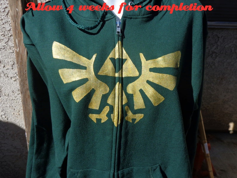 green Legend of Zelda zip up hoodie adult image 4