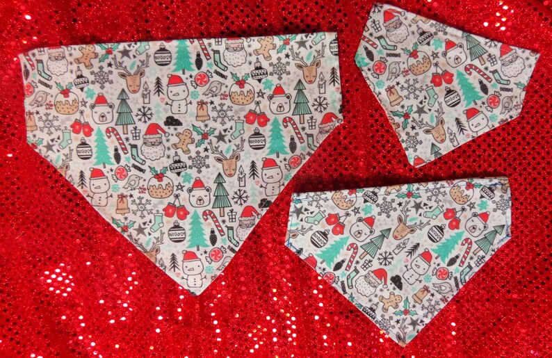 Kawaii Christmas cute overload Over the collar Dog Bandana pet cat xmas image 1