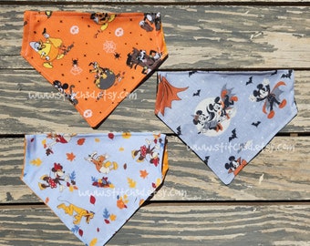 Halloween Fall autumn spooky cute kawaii over the collar dog bandana Mickey and friends Minnie