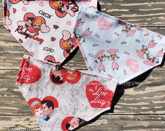 Valentine's Day cute heart pastel cute kawaii over the collar dog bandana Love Lucy Ricky