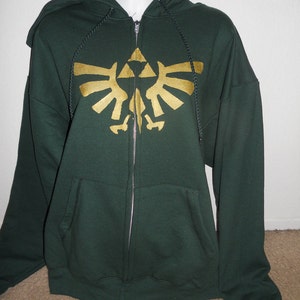 green Legend of Zelda zip up hoodie adult image 3