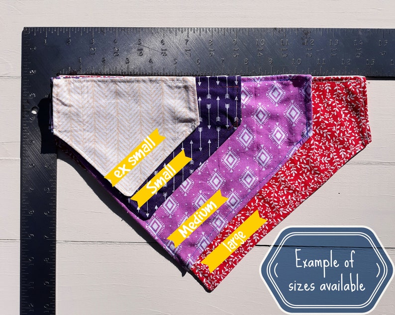 Dog Bandana Purple REVERSIBLE Over the Collar Dog Bandana