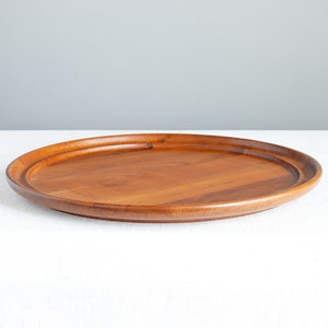 Henning Koppel Teak Tray for Georg Jensen Round Staved Wood Mid Century Modern Barware Danish Scandinavian Wood image 3