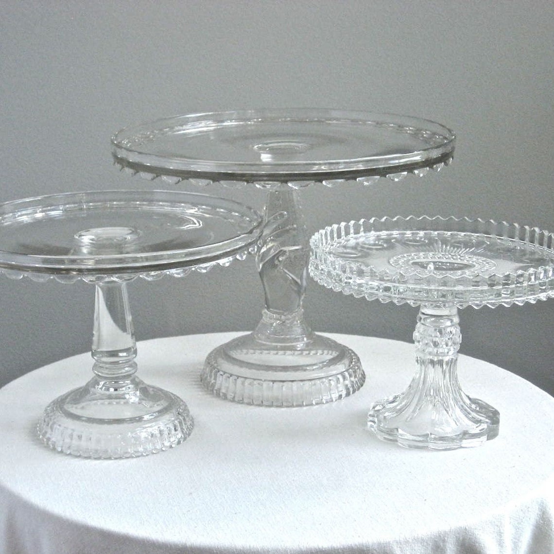 Antique Glass Cake Stand Hobbs Brockunier Co circa 1879 Etsy