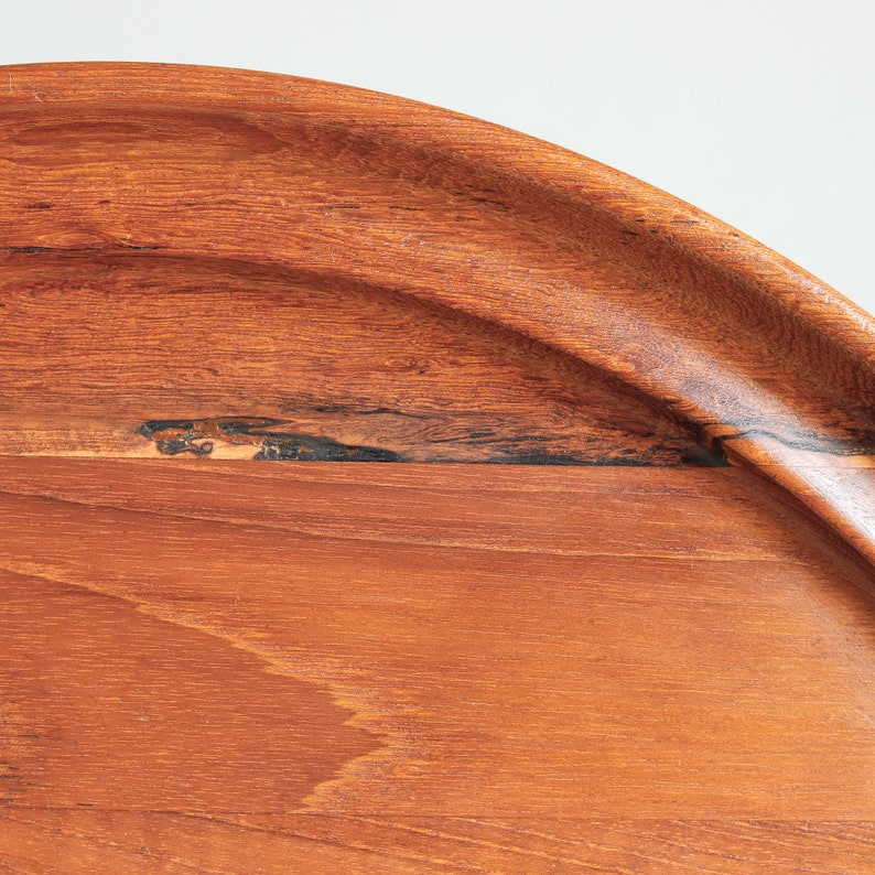 Henning Koppel Teak Tray for Georg Jensen Round Staved Wood Mid Century Modern Barware Danish Scandinavian Wood image 5