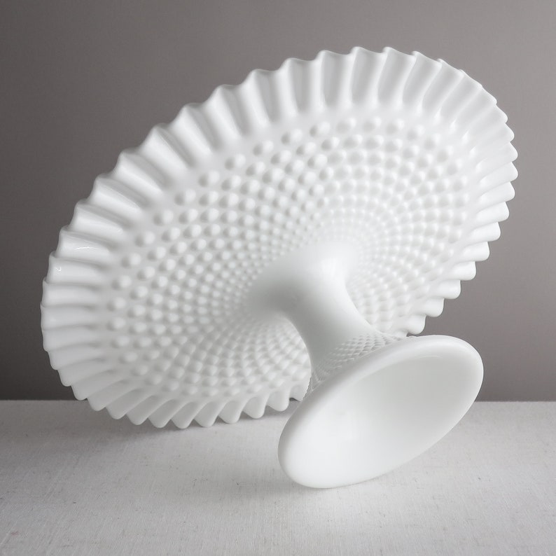 Vintage Hobnail Milk Glass Wedding Cake Stand by Fenton Etsy