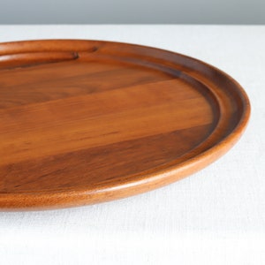 Henning Koppel Teak Tray for Georg Jensen Round Staved Wood Mid Century Modern Barware Danish Scandinavian Wood image 2