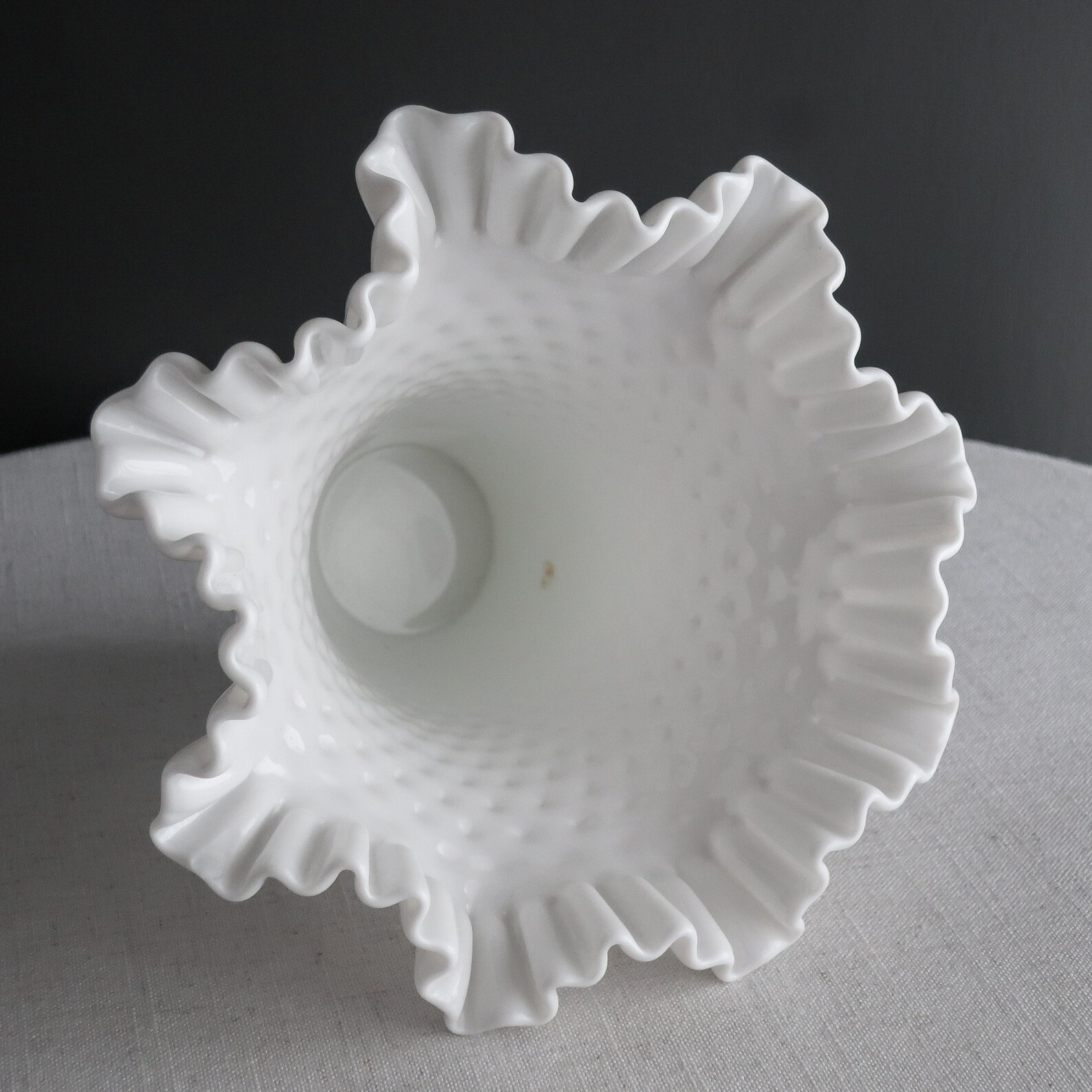 Large Hobnail Milk Glass Vase by Fenton 8 Inch Large Bouquet Etsy