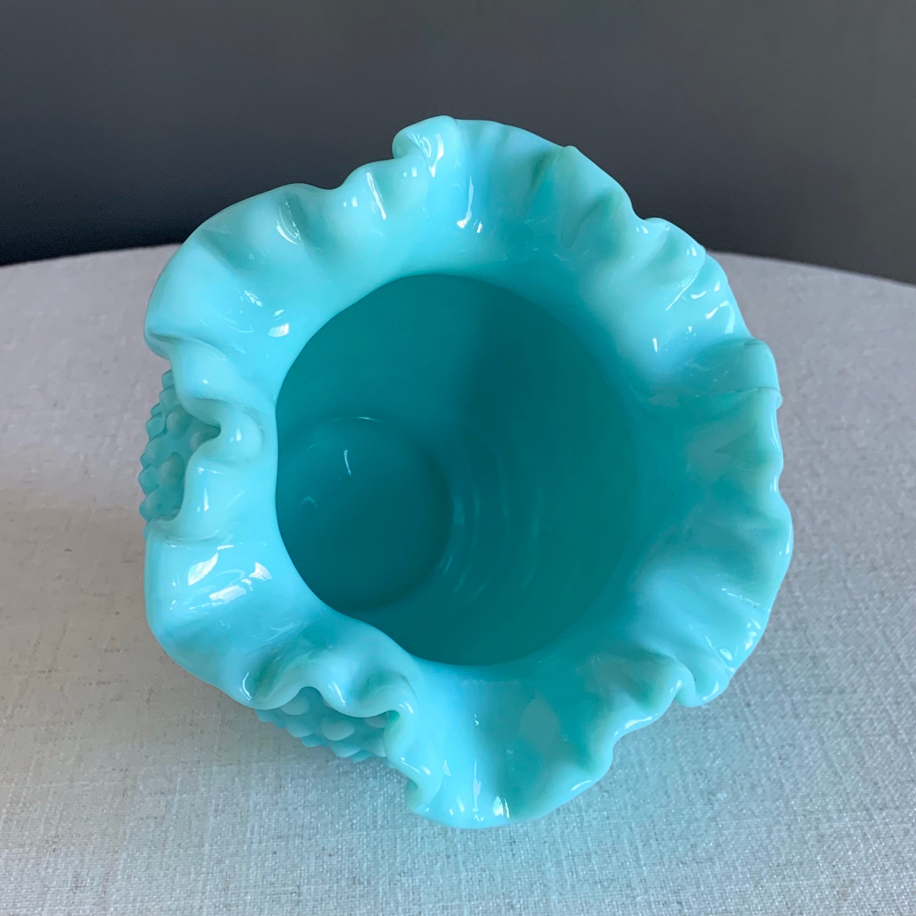 Vintage Turquoise Blue Hobnail Milk Glass Vase by Fenton - Etsy Canada