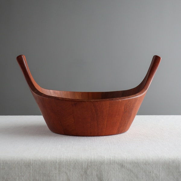 Vintage Dansk Teak Viking Bowl by Jens Quistgaard - Danish Modern Wood Salad Bowl IHQ - Mid Century Modern Kitchen Decor