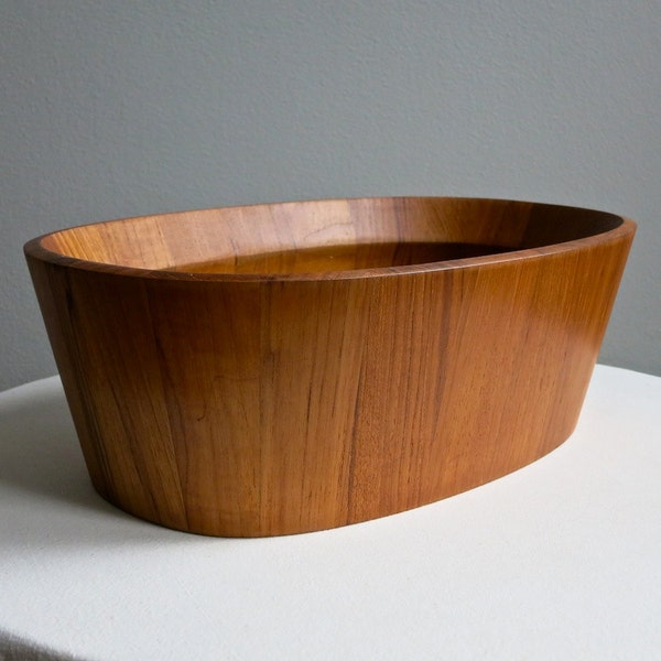 Dansk Oblong Teak Bowl by Jens Quistgaard Danish Modern Wood Salad Bowl IHQ 1960s