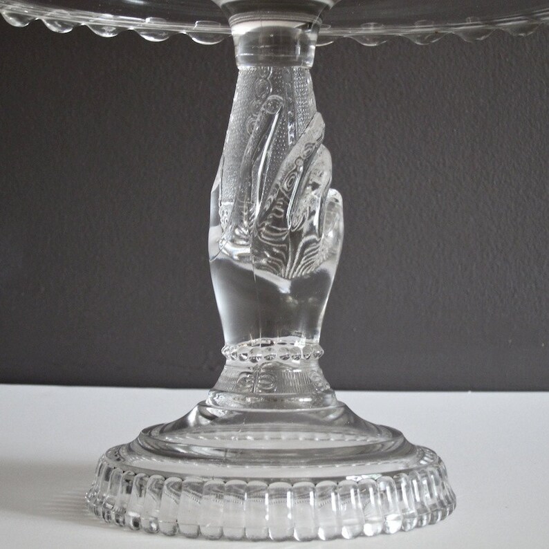 Antique Glass Cake Stand Hobbs Brockunier Co circa 1879 Etsy