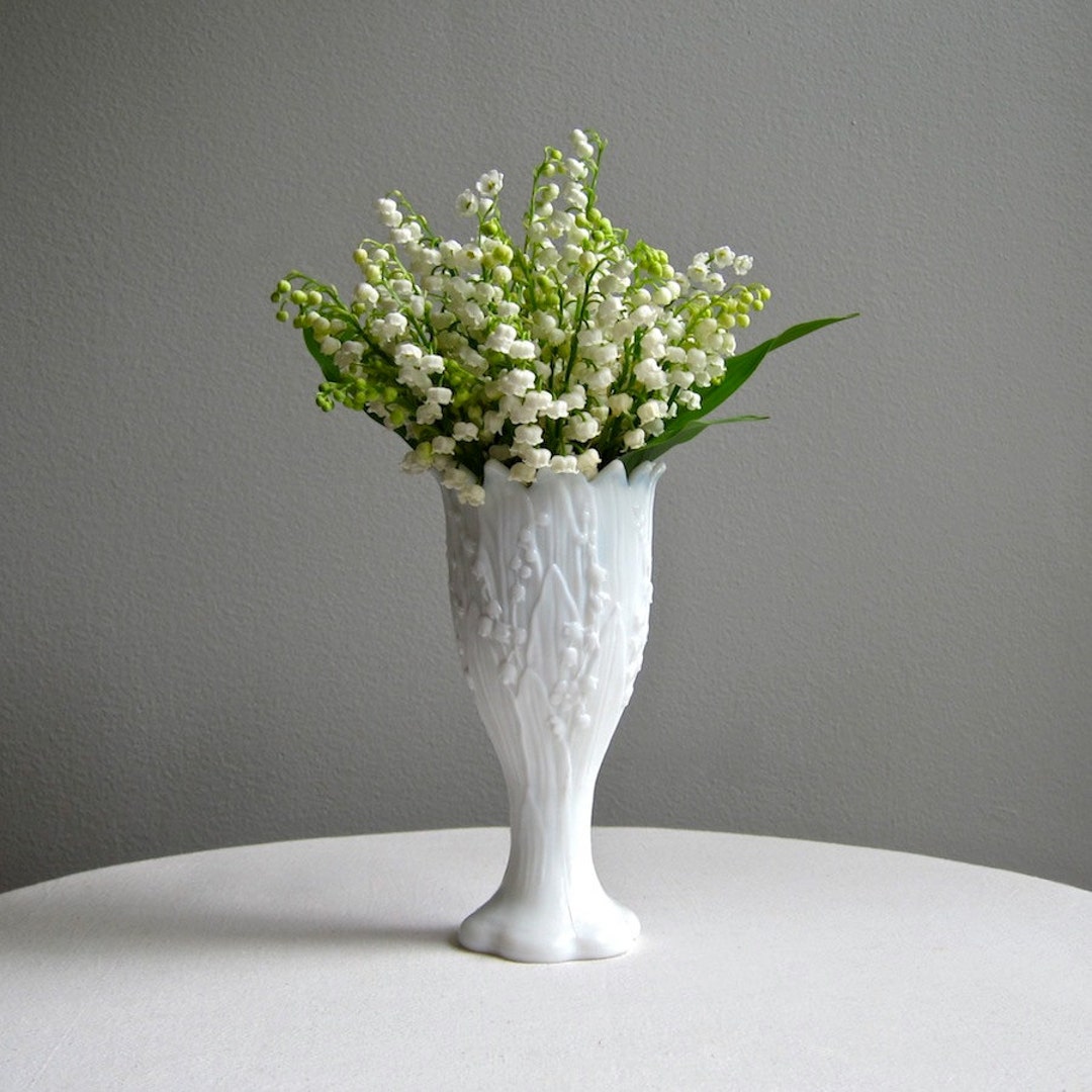 Vintage Lily of the Valley Milk Glass Vase by Westmoreland - White ...