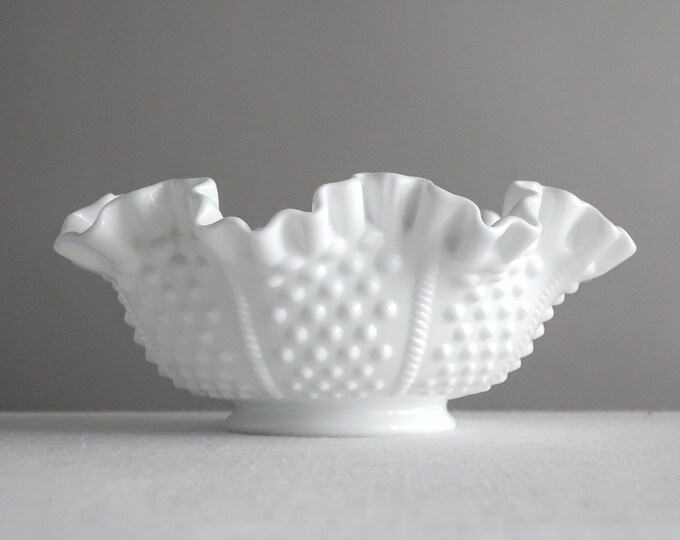 Hobnail Milk Glass Bowl
