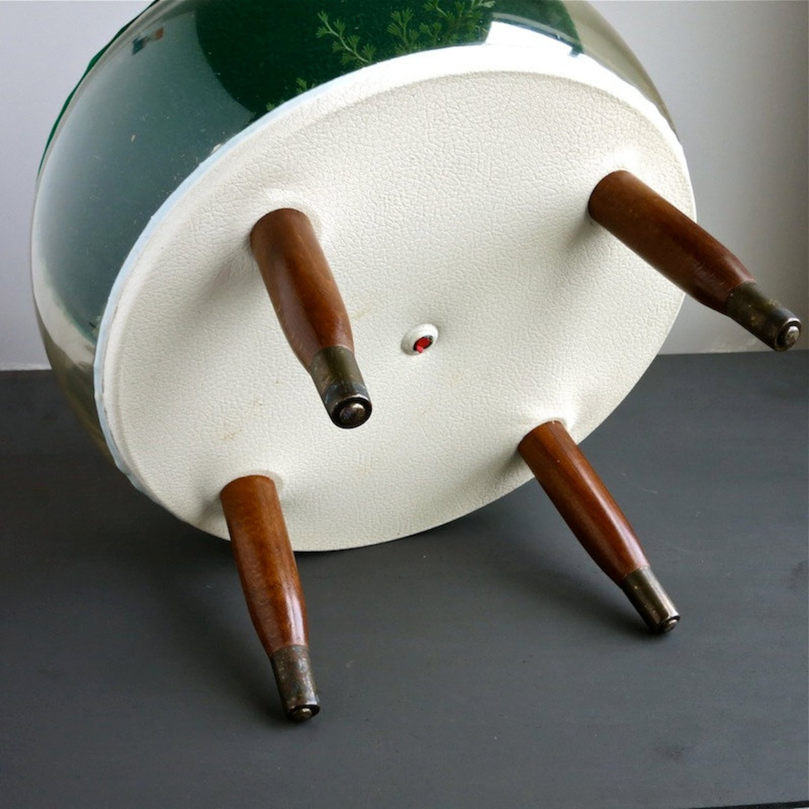 Vintage Inflatable Terrarium Foot Stool Ottoman with White Etsy