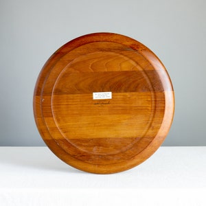 Henning Koppel Teak Tray for Georg Jensen Round Staved Wood Mid Century Modern Barware Danish Scandinavian Wood image 6