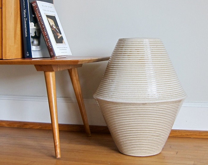 Vintage Zanesville Stoneage Modern Floor Vase Large Etsy