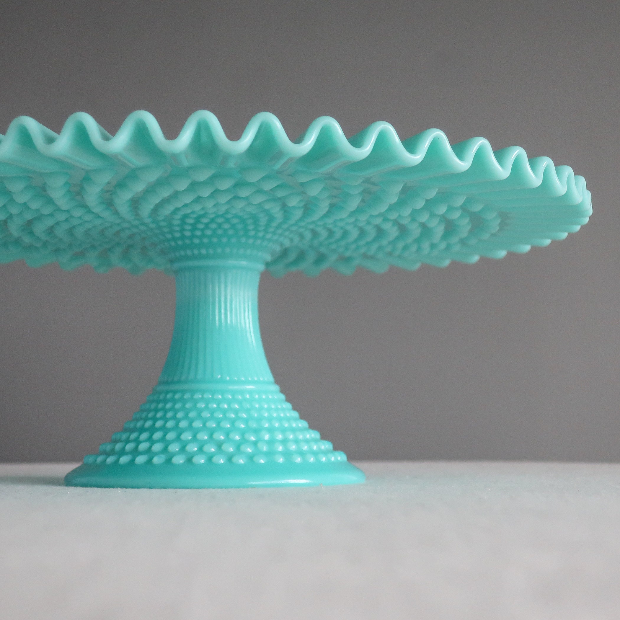 Turquoise Blue Milk Glass Vase by Fenton with Hobnail Pattern, 1950s — Jeni  Sandberg