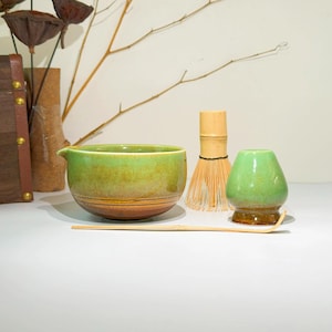 Matcha Whisk Set, 5pcs Heart Design Matcha Set, Ceramic Bowl With Spout