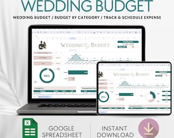 Wedding Budget Google Sheet, Wedding Budget Tracker, Wedding Expense Tracker, Wedding Day countdown, Wedding Finance, Instant Download