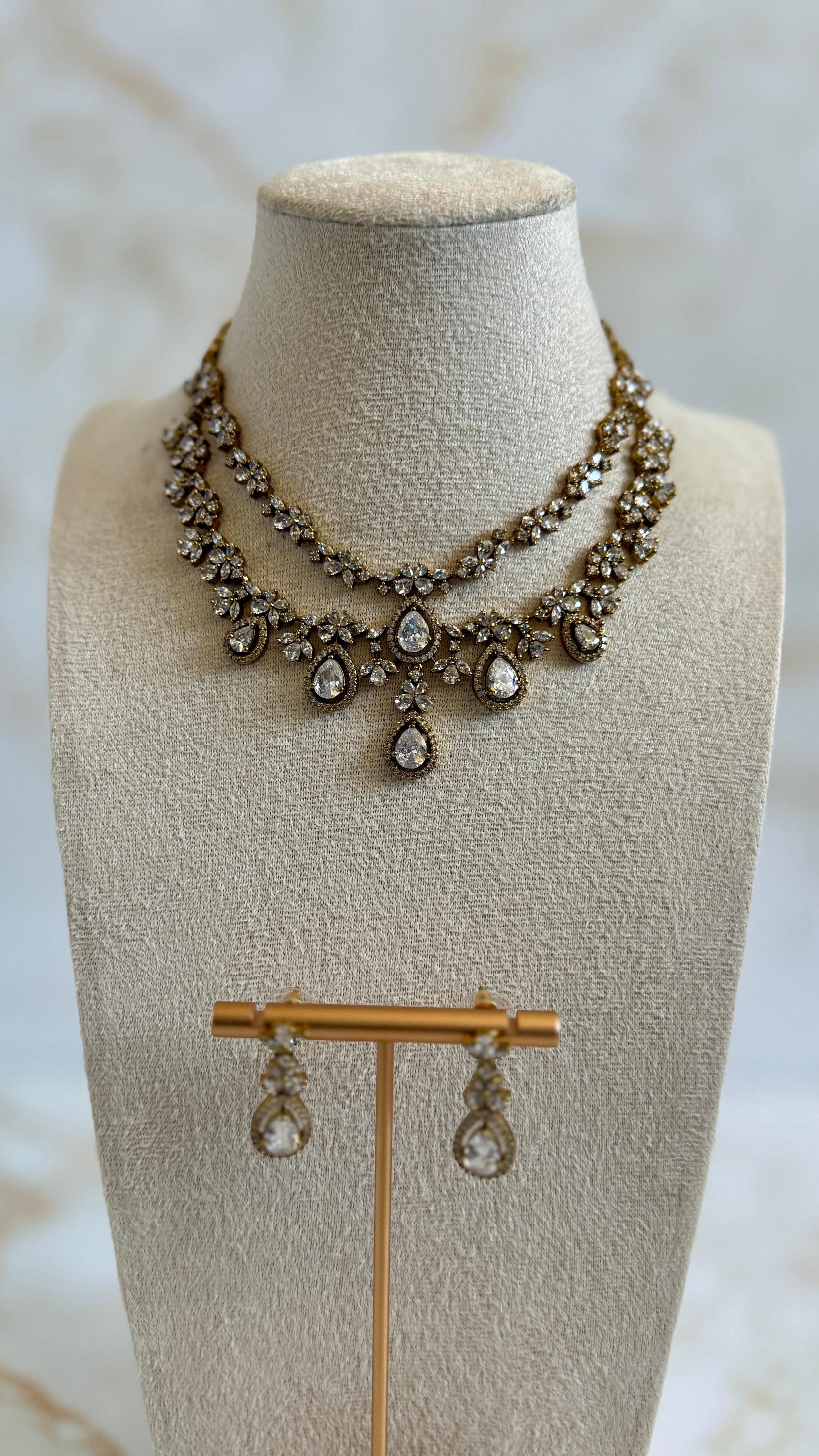 AD Stone Layer Necklace Set