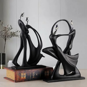 Dancing Couple Figurine | Home Decor | Romantic Couple Statue | Modern Shelf Accent | Elegant Resin Sculpture | Gift for Couples | Decor Art