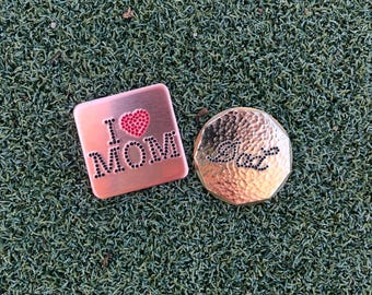 Hand-Stamped Golf Ball Marker, Personalized Golf Gift
