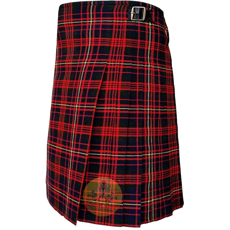 Cameron of Erracht Modern Tartan Kilt for Men 8 Yard Scottish Highlander Traditional Custom Size Acrylic Wool 16-oz Kilt For Sale