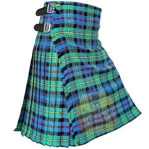 Traditional Baillie Ancient Tartan Kilt – Highland Heritage Pleated Kilt for Scottish Acrylic Wool 16-oz Kilt For Sale