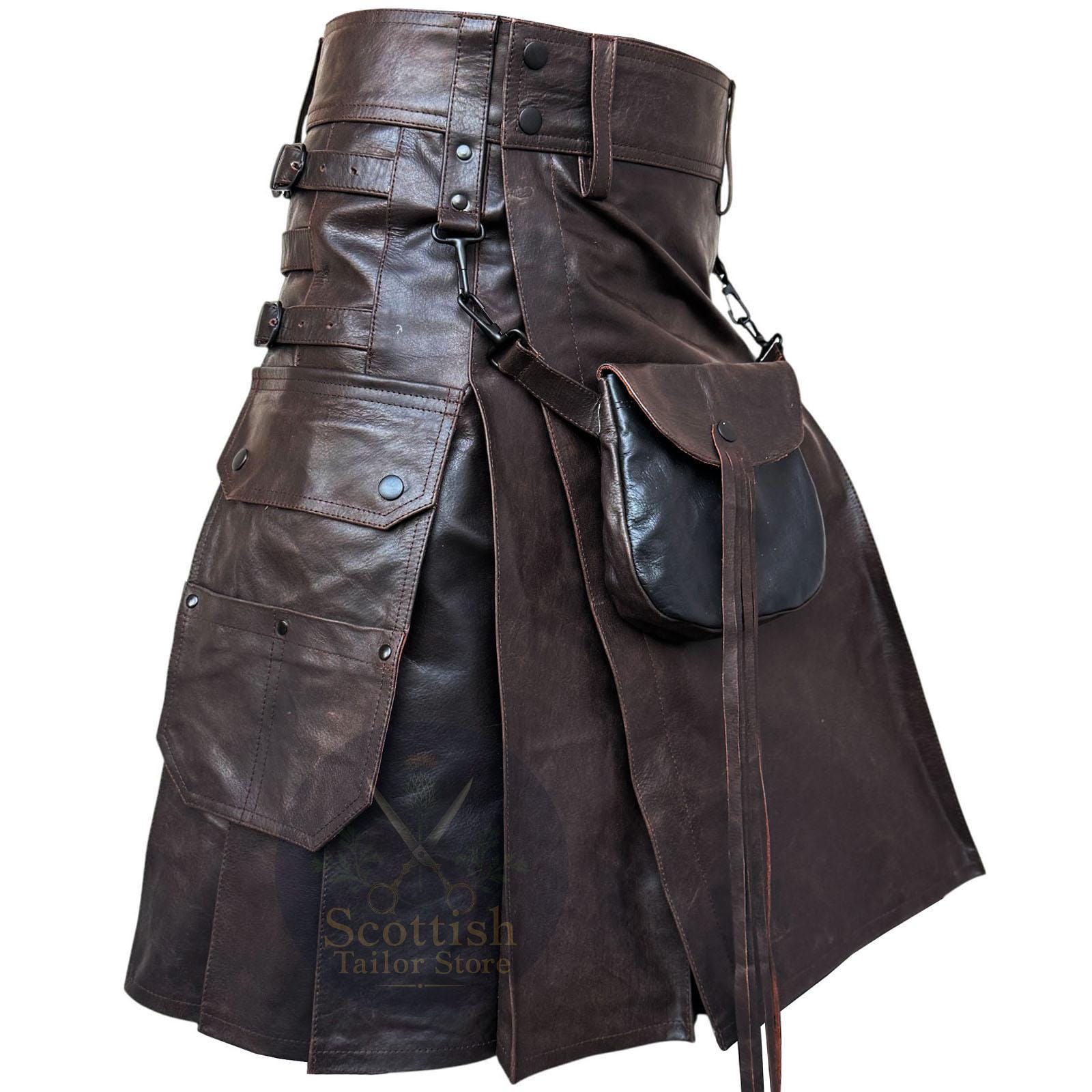 Dark Brown Leather Utility Kilt Front Sporran – Scottish