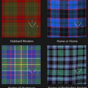 Hubbard Modern Tartan Great Kilt - Hume or Home Great Kilt - Hunter of Hunterson Great Kilt - Hunter of Peebleshire Ancient Great Kilt