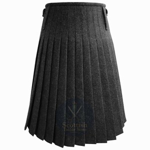 Handmade Dark Grey Wool Kilt - Authentic Scottish Style