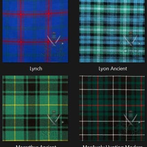 Lynch Tartan Great Kilt - Lyon Ancient Tartan Great Kilt - Macarthur Ancient Tartan Great Kilt - MacAulay Hunting Modern Tartan Great Kilt