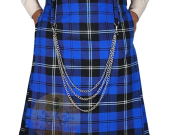 Ramsay Blue Modern Tartan Kilt: 8 Yard Scottish Traditional Highland Kilts