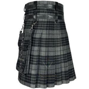 Modern Grey Watch Utility Kilt – Stylish Hybrid Tartan Kilt for Men – Custom Grey Tartan Utility Kilt – Heavy Duty Hybrid Scottish Work Kilt