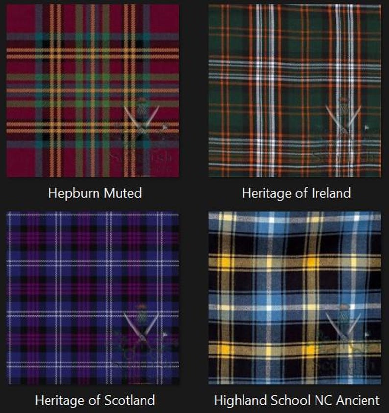 Hepburn Muted Tartan Great Kilt - Heritage of Ireland Great Kilt - Heritage of Scotland Great Kilt - Highland School NC Ancient Great Kilt