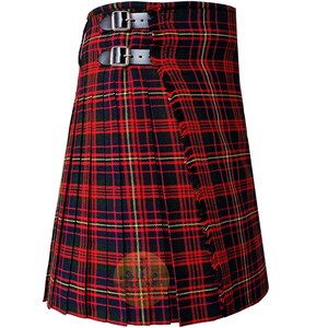 Cameron of Erracht Modern Tartan Kilt for Men 8 Yard Scottish Highlander Traditional Custom Size Acrylic Wool 16-oz Kilt For Sale