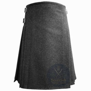 Handmade Dark Grey Wool Kilt - Authentic Scottish Style