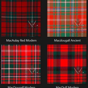 MacAulay Red Modern Tartan Great Kilt - Macdougal Ancient Great Kilt - Macdougal Modern Great Kilt - MacDuff Modern Tartan Great Kilt