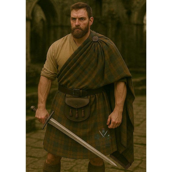 Traditional Great-Kilt Clan Tartan Kilt – 16oz Heavy Acrylic Wool Scottish Highland Wrap