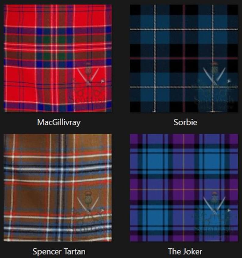 Scottish MacGillivray Tartan Great Kilt - Sorbie Tartan Great Kilt - Spencer Tartan Great Kilt - The Joker Tartan Great Kilt For Men