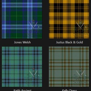 Jones Welsh Tartan Great Kilt - Justus Black & Gold Great Kilt - Keith Ancient Tartan Great Kilt - Kelly Dress Tartan Great Kilt For Men