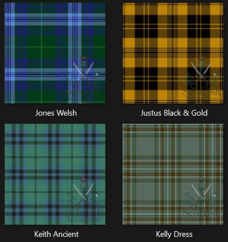 Jones Welsh Tartan Great Kilt - Justus Black & Gold Great Kilt - Keith Ancient Tartan Great Kilt - Kelly Dress Tartan Great Kilt For Men