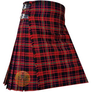 Cameron of Erracht Modern Tartan Kilt for Men 8 Yard Scottish Highlander Traditional Custom Size Acrylic Wool 16-oz Kilt For Sale